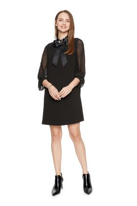 AVA 蝴蝶结装饰黑色连衣裙 5931