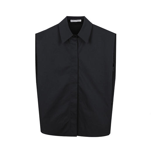 宽松翻领无袖衬衫上衣 商品图0