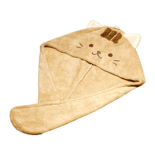 「三款可选！亲肤顺吸」干发帽可爱卡通猫咪珊瑚绒吸水毛巾 洗头擦头发加厚浴帽包头巾居家布艺 商品图4