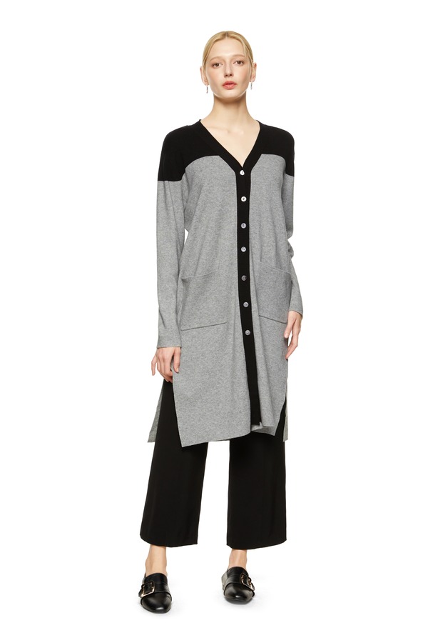 LNNNS 拼色侧开衩长外套 8770