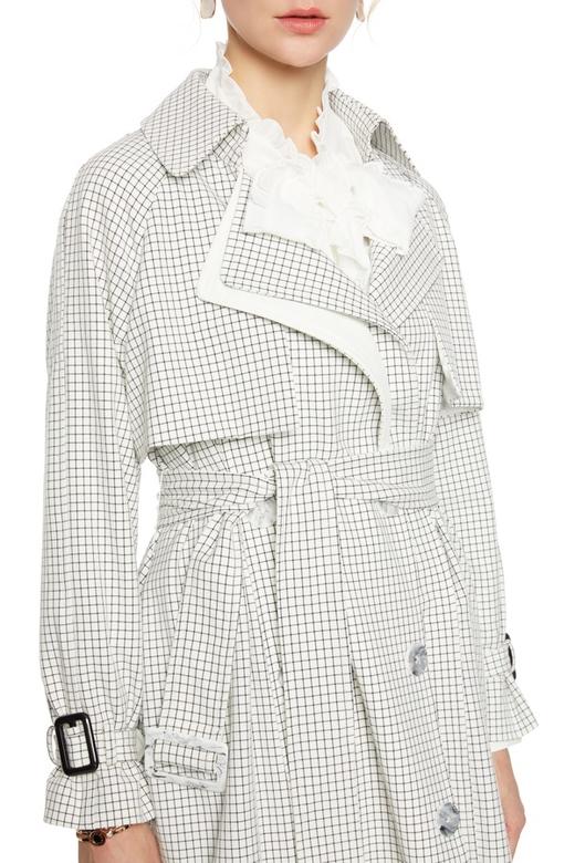 OCTAVIA 双层翻领格纹风衣 4833 商品图2