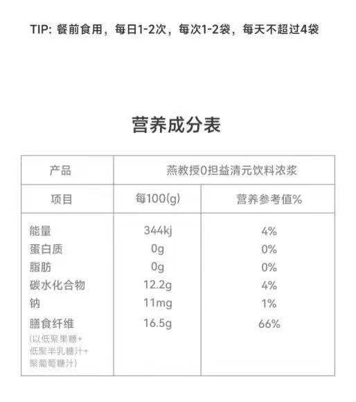 燕教授 0担益清元饮料浓浆 商品图2