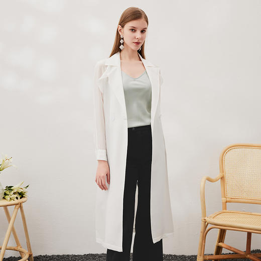 EITIE爱特爱春夏新款长袖轻薄时尚长款风衣薄款外套7004701 商品图1