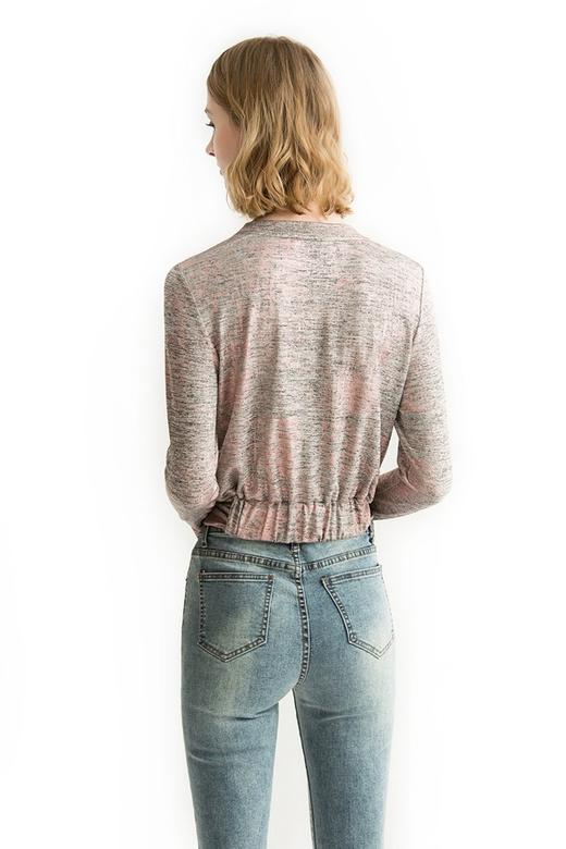 EMC亿美丞 撞色弹力修身上衣 1115 商品图2