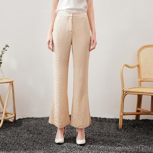 EITIE爱特爱夏季新款通勤时尚职业百搭显瘦印花直筒长裤女7005701 商品图1