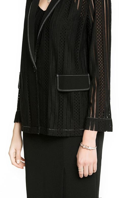 ROSEHOO 摩登感黑色镂空外套 1145 商品图3