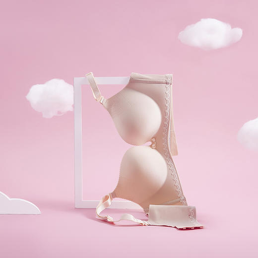 都市丽人B杯常规内衣中厚泳布三排扣无钢圈3/4杯常规文胸LB317A 商品图0
