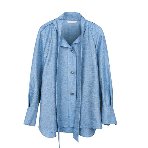 插肩袖飘带领衬衫 商品图0