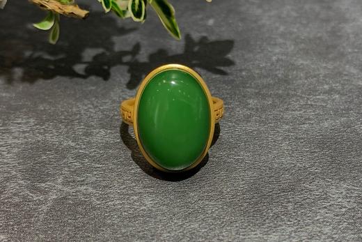 【御珠宫坊】金镶碧玉戒指 商品图0