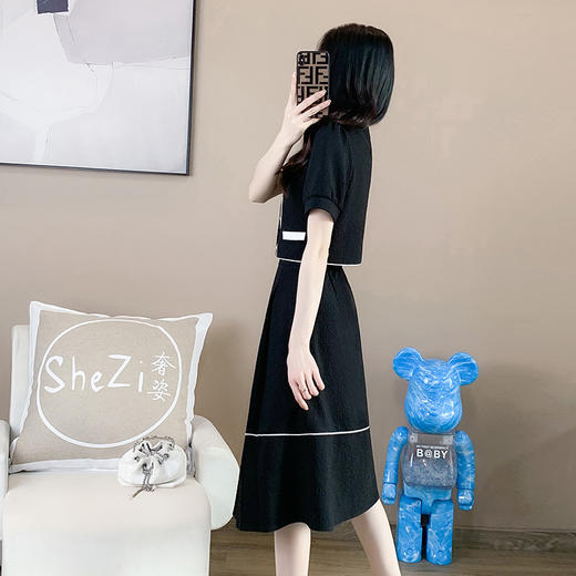 奢姿2025年夏季新款大码女装时尚方领两件套胖妹妹气质小香风套装9932990841 商品图3