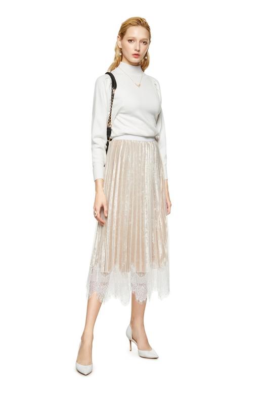 Le Malene 丝绒网纱百褶半身裙 8758 商品图1