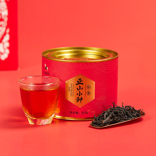 八马丨正山小种 武夷红茶 一级 铁罐装 80g 商品图6