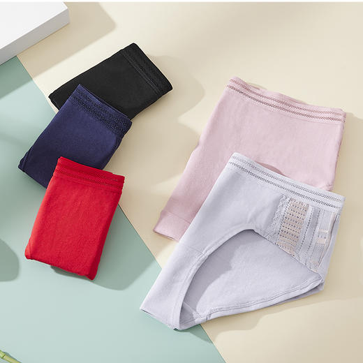 都市丽人基础系列棉质女士内裤三角裤新年本命年红品中腰三角裤LK32C3 商品图0