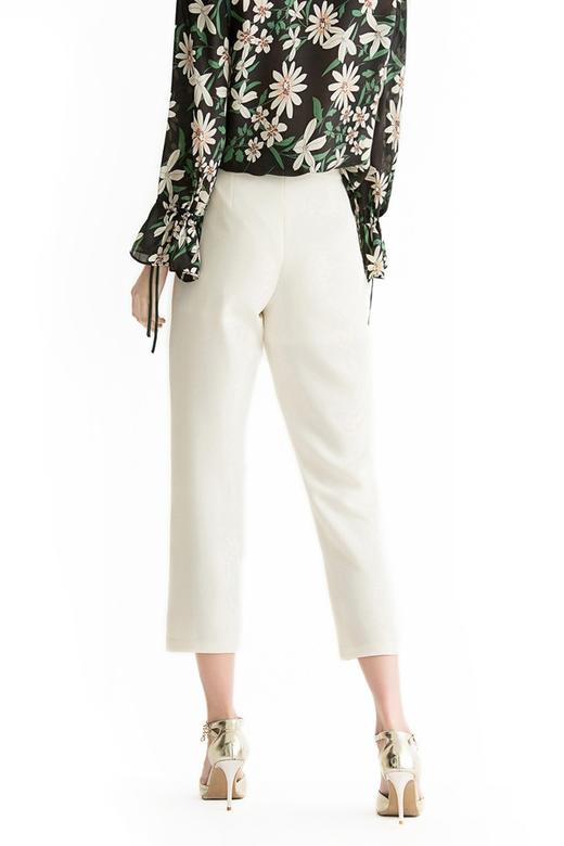 WEN&VI 米白色系带修身长裤 1105 商品图2