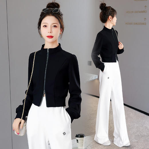 气质女神范休闲套装，减龄阔腿裤两件套套装HR-KJFA211-5-ZY 商品图1