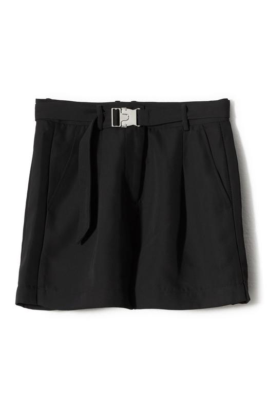 玛丝菲尔·素 金属扣束腰黑色短裤 8844 商品图4