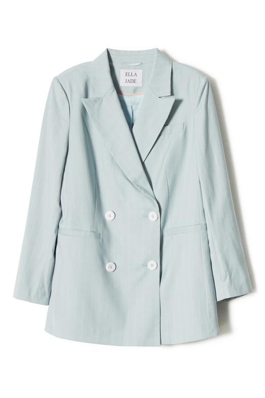 ESTELLICA 浅蓝条纹开衩西服套装 8872 商品图5