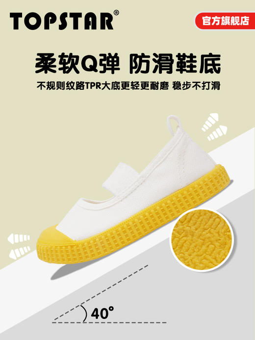 TOPSTAR儿童帆布鞋女童男童小白鞋幼儿园室内鞋宝宝软底鞋子童鞋1232 商品图3