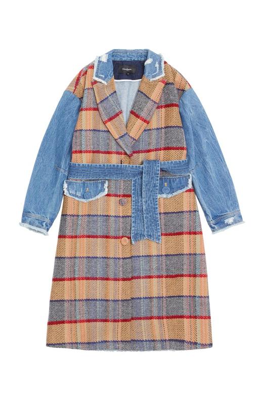 VERDPEEIN婉派 格纹拼接牛仔大衣 5261 商品图4