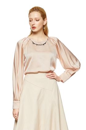 ELLA JADE 项链装饰灯笼袖上衣 8752