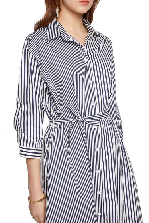 SUMMER & SAGE 竖条纹束腰衬衫裙 5913 商品图2