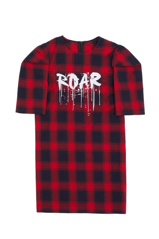 d'zzit 字母饰格纹连衣裙 5439 商品图4