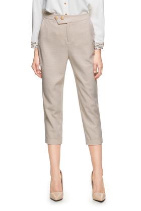 Betu百图 米色高腰九分长裤 8922