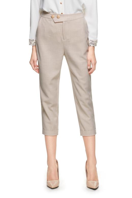 Betu百图 米色高腰九分长裤 8922 商品图0