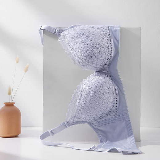 都市丽人内衣薄蕾丝四排扣无钢圈3/4杯常规文胸LB323A 商品图0