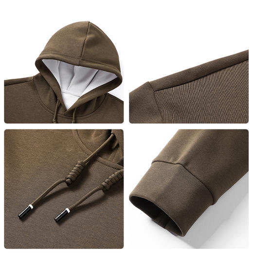 【新款DSK】大依优型大码男装350斤纯色连帽卫衣宽松潮流长袖上衣男士运动 商品图2