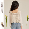 littletime女童法式文艺长袖衬衫2023春秋新款针织钩针衬衫上衣 商品缩略图2
