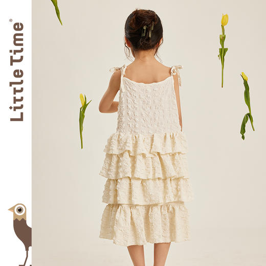littletime女童吊带裙无袖蛋糕裙连衣裙韩版洋气背心裙儿童公主裙 商品图3