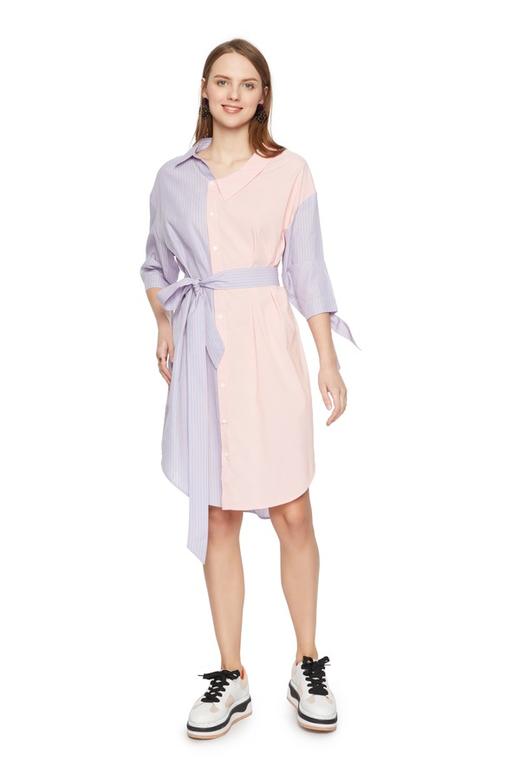 VERO MODA 条纹拼色系带连衣裙 5424 商品图0