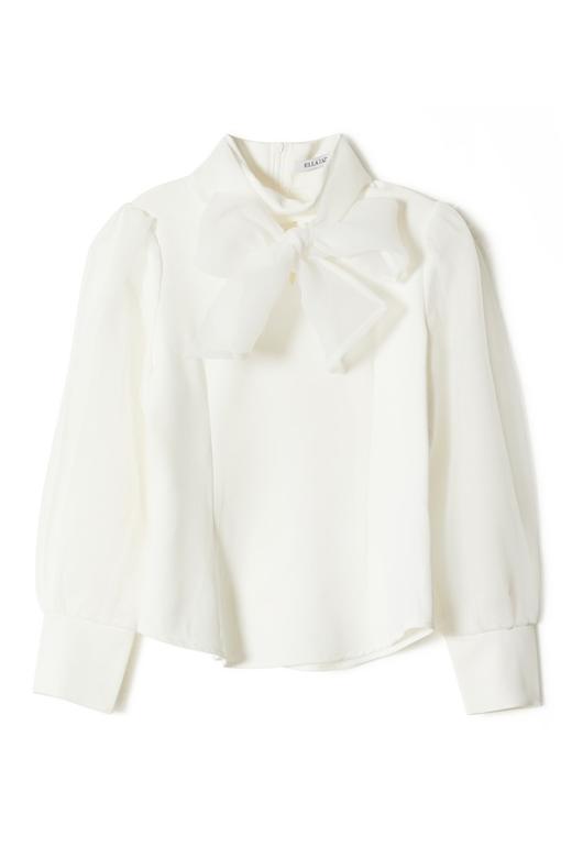 ELLA JADE 欧根纱拼接系带上衣 8878 商品图4