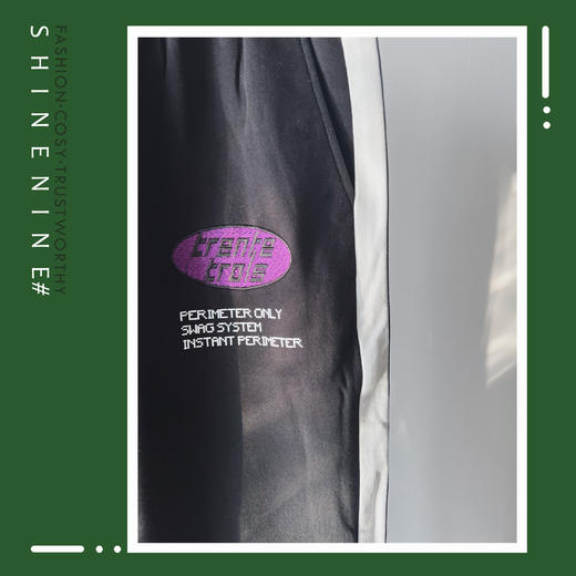 B912332114潮流拼接字母刺绣束脚休闲裤 商品图1