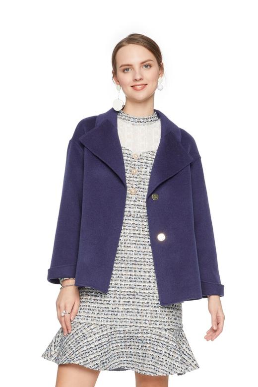 AUGUST 1 EIGHT 简约蓝色羊毛大衣 4451 商品图0