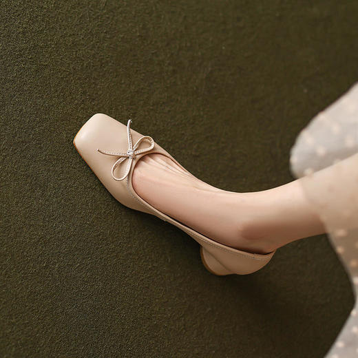 OLD m1295aa法式复古蝴蝶结中跟玛丽珍小皮鞋 商品图6