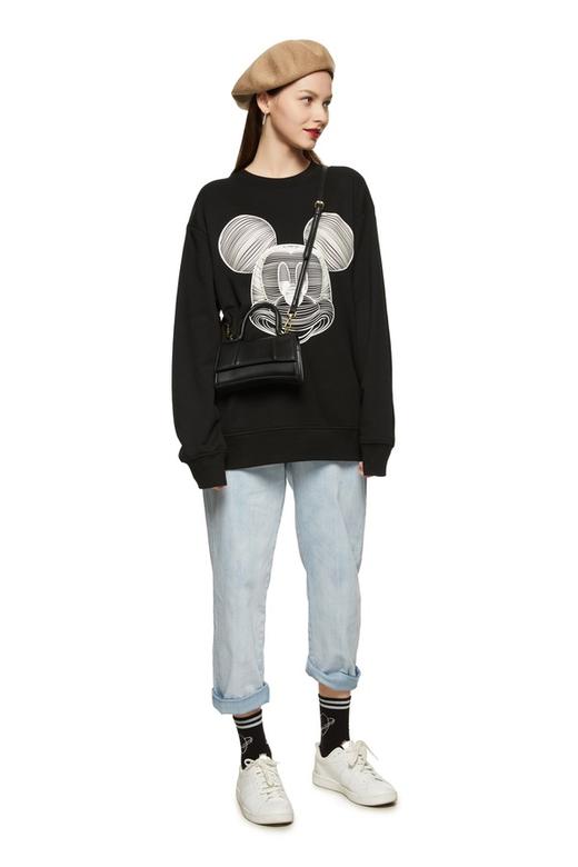 URBAN REVIVO 黑色卡通图案休闲卫衣 8816 商品图1