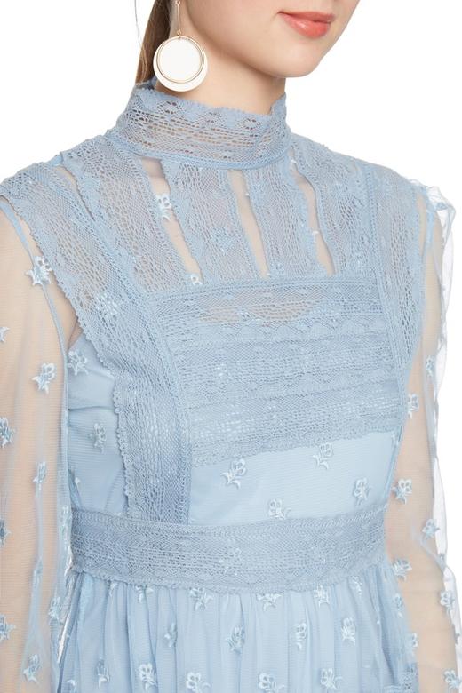 ONLY 浅蓝绣花半透明连衣裙 5863 商品图2