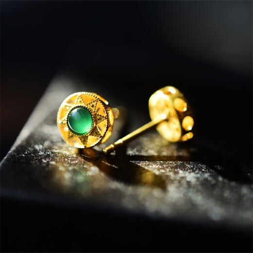 高冰种老坑帝王绿阳绿翡翠蛋面一对 商品图12