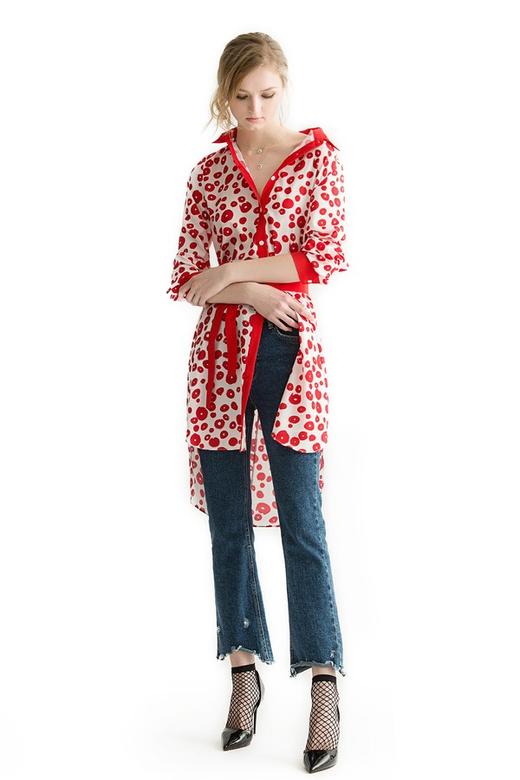 SINGLY 红色几何印花衬衫裙 1169 商品图3