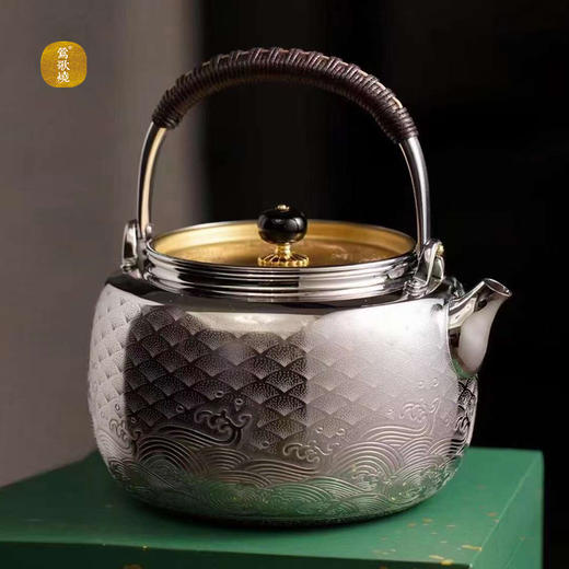 【莺歌烧旗舰店】百川归海 黄铜盖 烧水壶 商品图2
