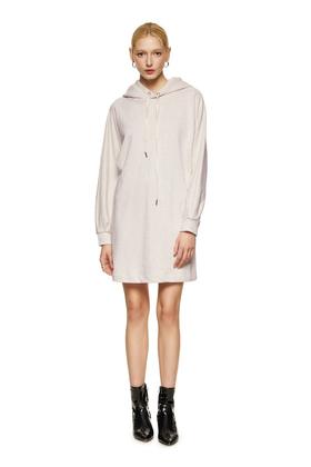 Kai & Kiera 米灰色连帽卫衣连衣裙 8699