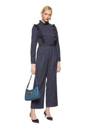 LNNNS 金属条纹木耳边连体裤 8716