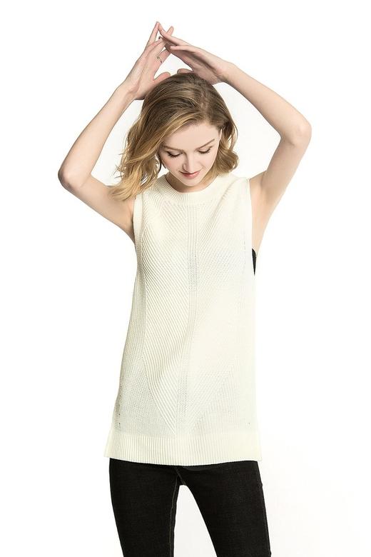 BONNIE ALEX 米白色圆领针织背心 1087 商品图0