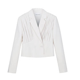 多层次褶皱短款西服