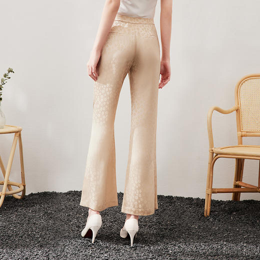 EITIE爱特爱夏季新款通勤时尚职业百搭显瘦印花直筒长裤女7005701 商品图4