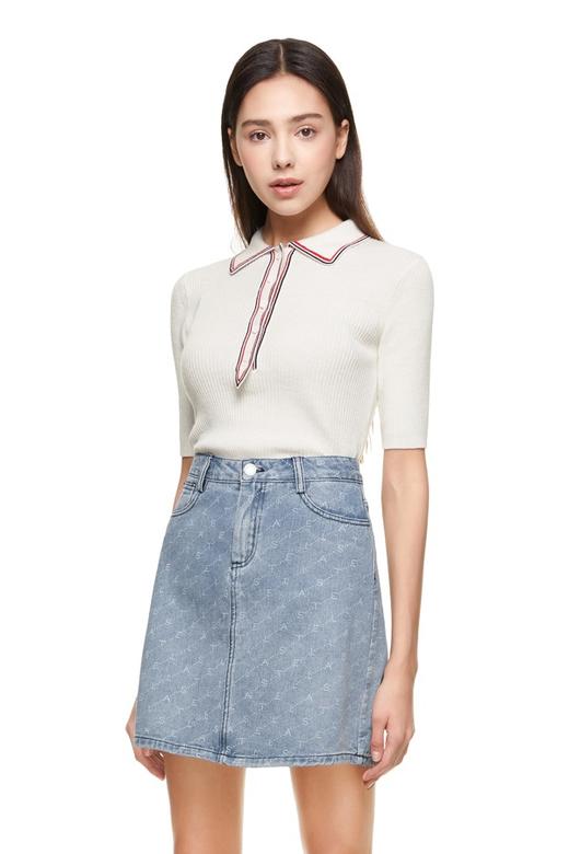 LNNNS 拼色条纹微透POLO衫 8887 商品图0