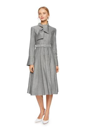 VERO MODA 灰色领结束腰连衣裙 5872