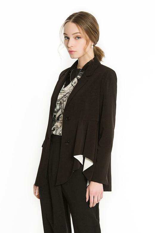 EMC亿美丞 黑色荷叶边西装外套 1130 商品图1